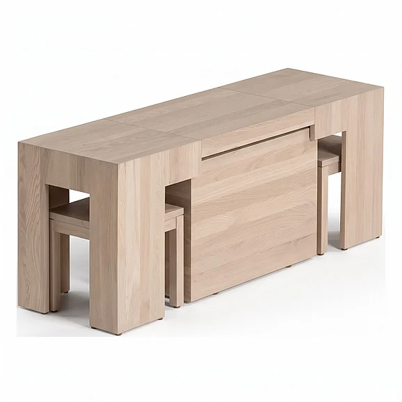 Transformer Table Extendable Dining Bench in Driftwood 10134