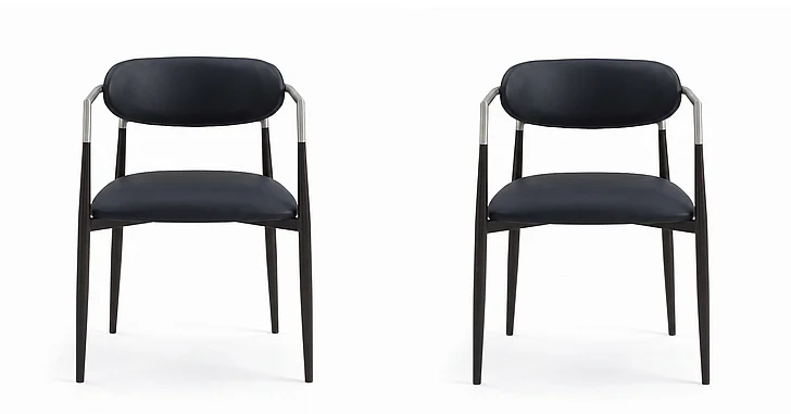 ACME Gavan Arm Chair (Set of 2) in Black Synthetic Leather DN03467