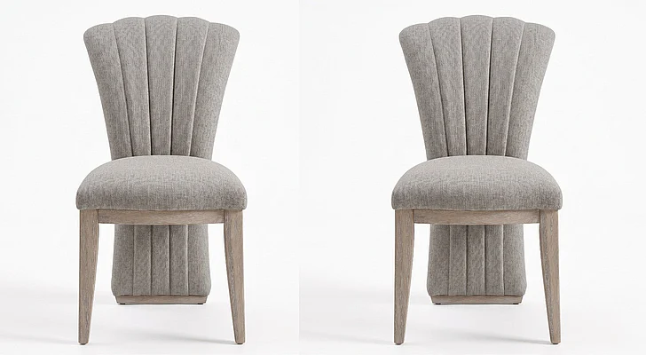 AICO Furniture Fantosini Side Chair (Set of 2) in Silver Mist 9091003-823