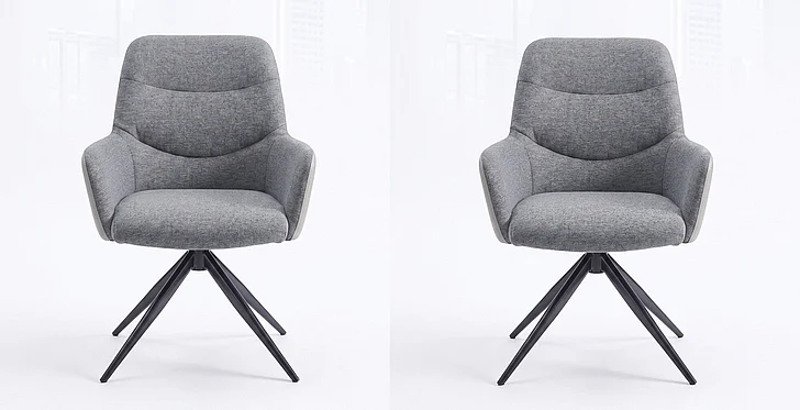 ACME Hester Arm Chair (Set of 2) in Gray Fabric DN03687