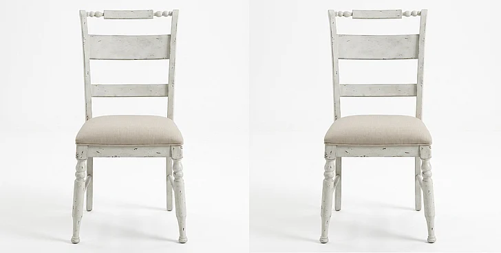 Liberty Furniture Whitney Slat Back Side Chair (Set of 2) in Weathered Gray 661W-C1501S