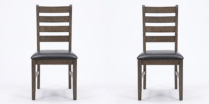 ACME Damica Side Chair (Set of 2) in Brown Synthetic Leather & Walnut DN04031