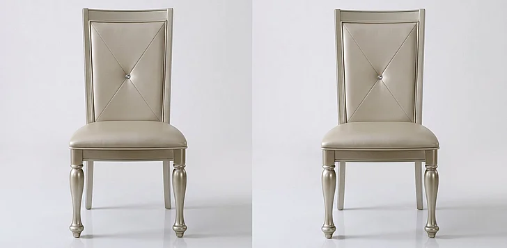 Homelegance Celandine Side Chair in Silver (Set of 2)