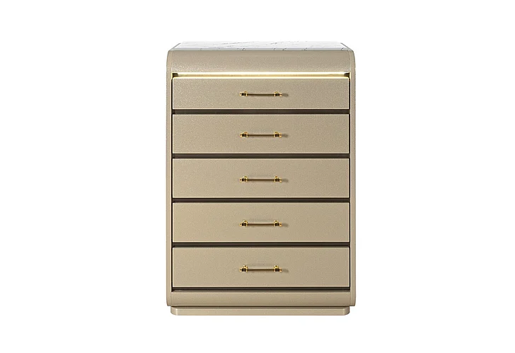Global Furniture Genesis Chest in Gold GENESIS-GOLD-CH W/LED