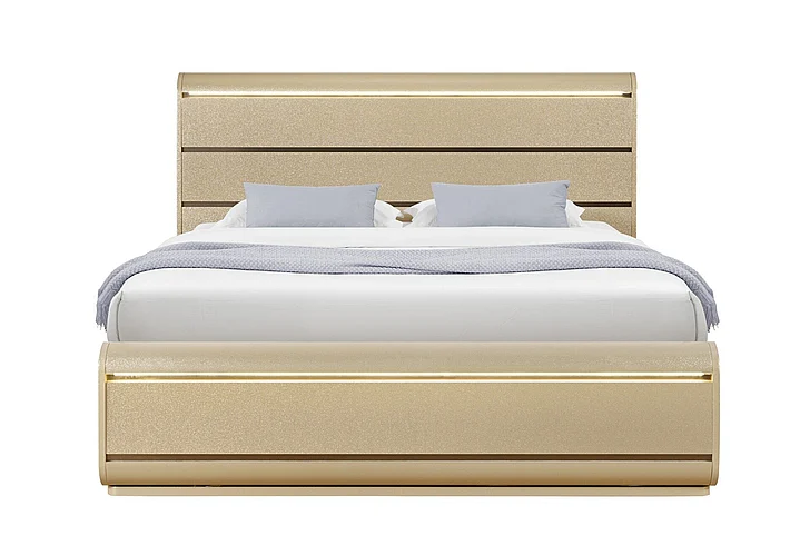 Global Furniture Genesis Full Bed w/ LED in Gold GENESIS-GOLD-FB W/LED