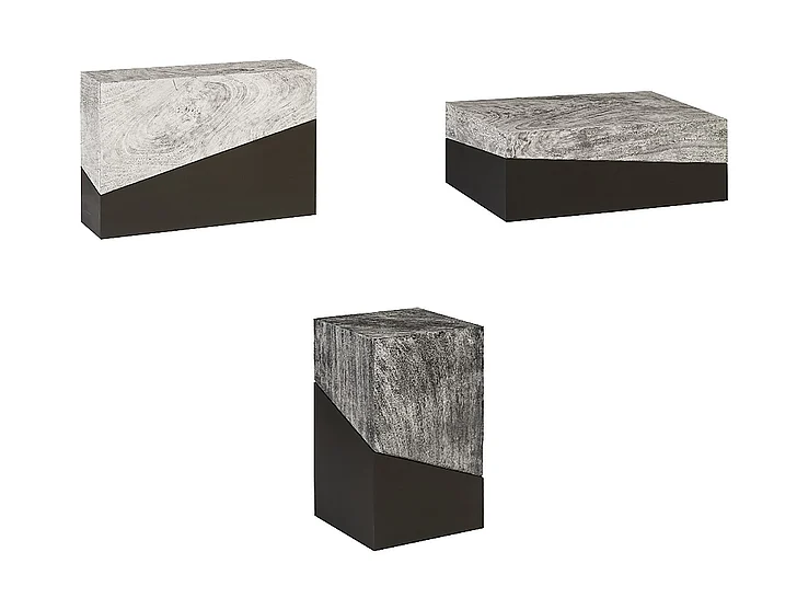 Phillips Geometry 3pc Occasional Set in Gray Stone