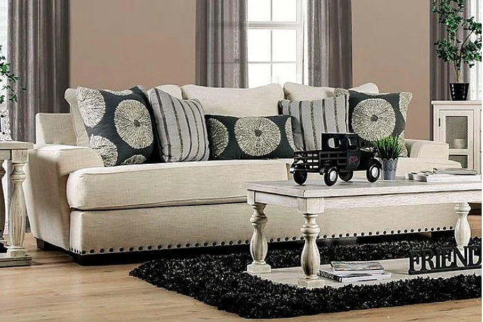 Furniture of America Germaine Sofa in Ivory SM1283-SF