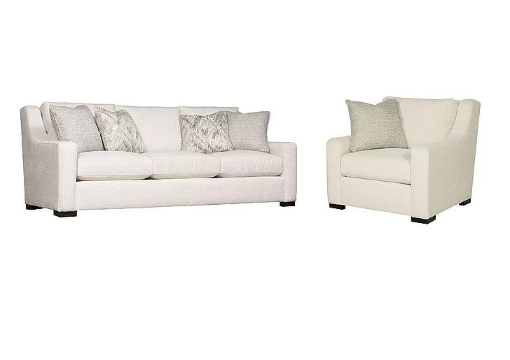 Bernhardt Living Germain 2pc Fabric Living Room Set in Mocha
