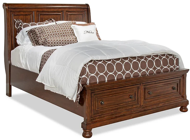 Emma Mason Signature John Daniel Queen Storage Sleigh Bed in Medium Cherry