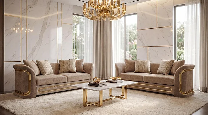 Massa Gallery Monaco Sofa & Loveseat Set in Brown L315-2PC