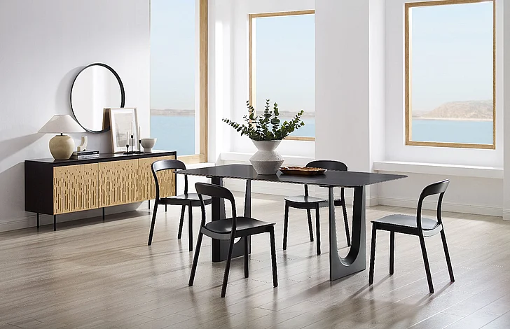 Greenington Hanna 5pc Round Dining Room Set in Caviar