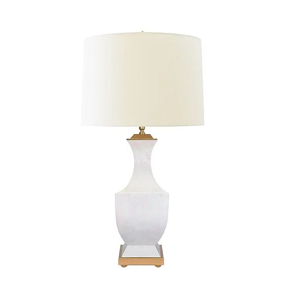 Worlds Away Gina Handpainted Tole Table Lamp in Light Pink Strokes Pattern GINA STROKES PI