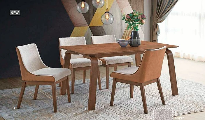 ACME Ginny 7pc Rectangular Dining Room Set in Brown