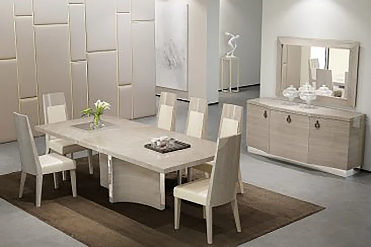 J&M Giorgio 7pc Dining Room Set in Beige