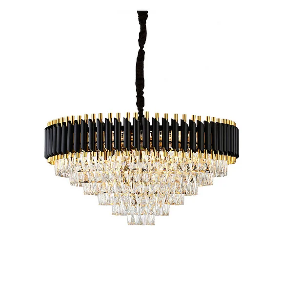 Bethel Black & Gold Frame Chandelier GL412C32B