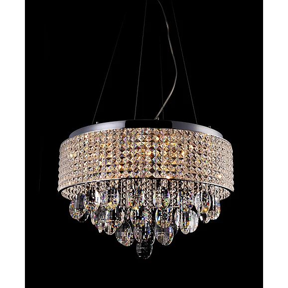 Bethel Clear Crystal Drum Shade Light Fixture GL80