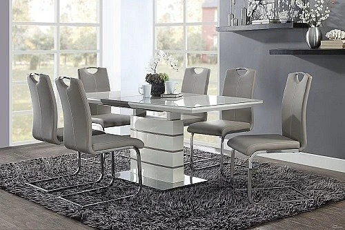 Homelegance Glissand 7pc Dining Table Set in White