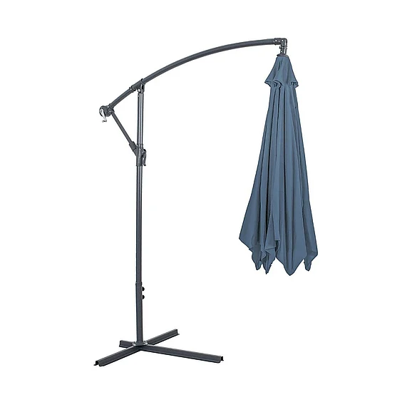 Furniture of America Glam Cantilever Umbrella w /LED+Base in Light Sapphire GM-3003LS+BASE