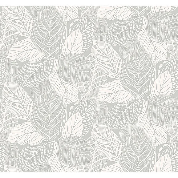 York E69-Greenhouse Vinca Grey Wallpaper GO8223 (Double Roll)