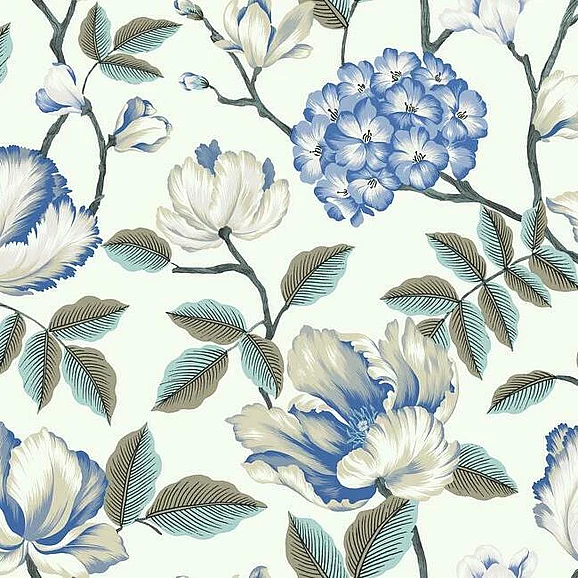 York Grandmillennial E29 Morning Garden Wallpaper in White GR5903 (Double Roll) FedEx/UPS
