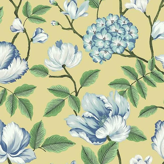 York Grandmillennial E29 Morning Garden Wallpaper in Yellow GR5904 (Double Roll) FedEx/UPS