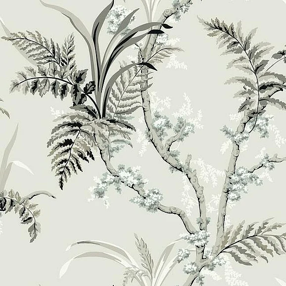 York Grandmillennial E29 Enchanted Fern Wallpaper in Gray/Beige GR5995 (Double Roll) FedEx/UPS