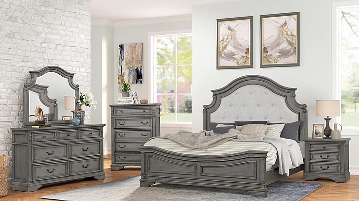 Galaxy Home Grace 2pc Bedroom Set in Rustic Oak