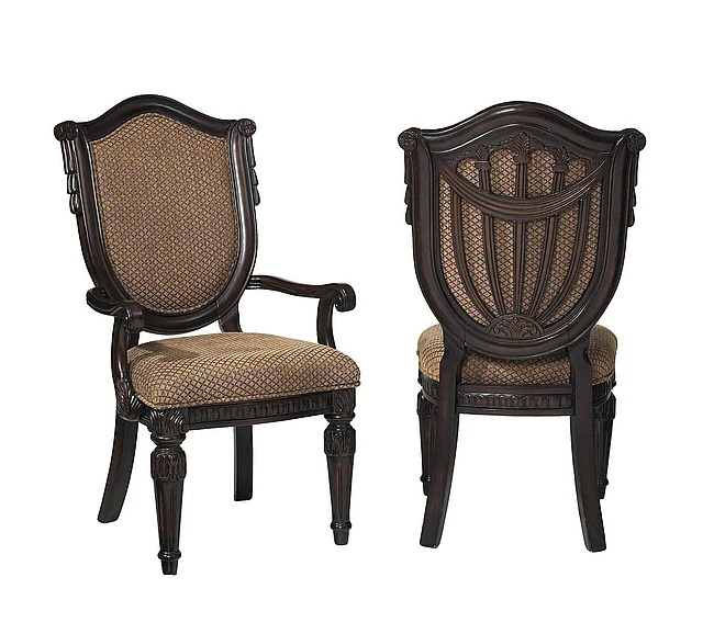 FD Home Grand Estates Upholstered Arm Chair in Brown C4202-08;C4202-08 (Set of 2)