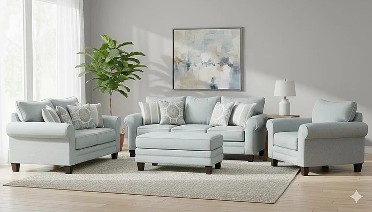 Southern Motion Grande Mist 2pc Living Room Set in Gray