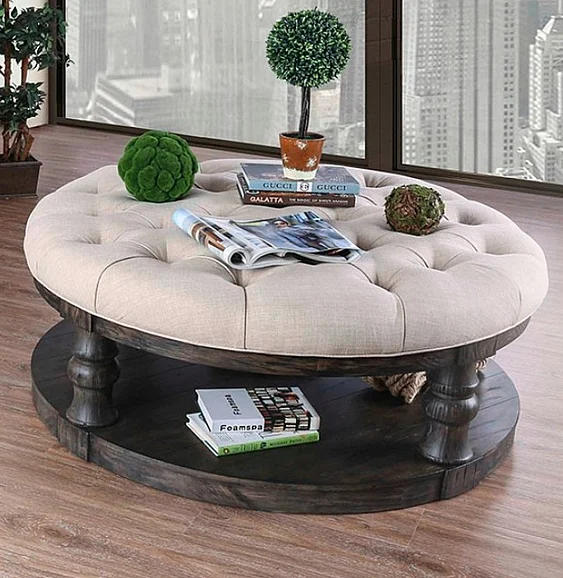 Furniture of America Mika Coffee Table in Antique Gray CM4424GY-F-C