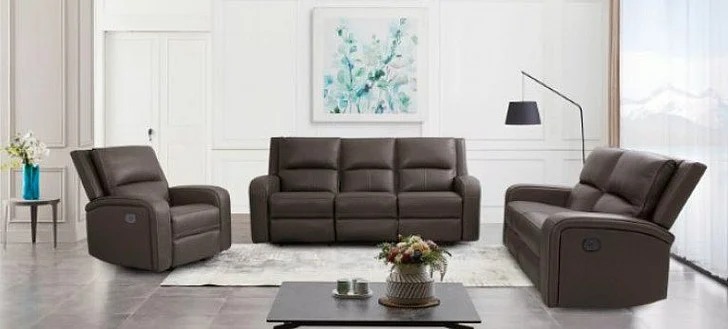Furniture of America Vasilios 2pc Reclining Living Room Set in Gray