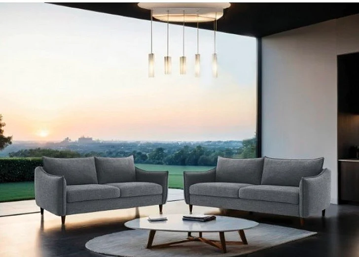 Furniture of America Vermon 2pc Living Room Set in Gray