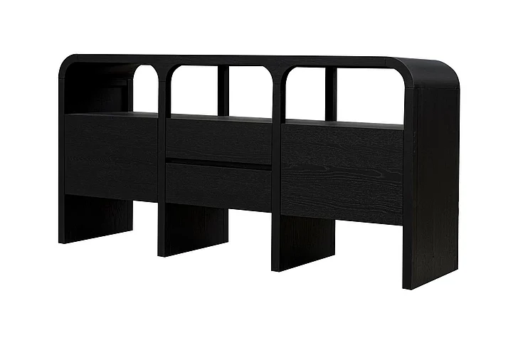 Cottage Creek Greenwich 72” 2 Doors 2 Drawers Cabinet in Black 6980-1106