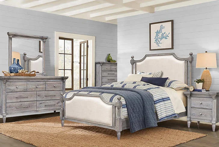 Cottage Creek Grey Summit 4pc Panel Bedroom Set in Greige