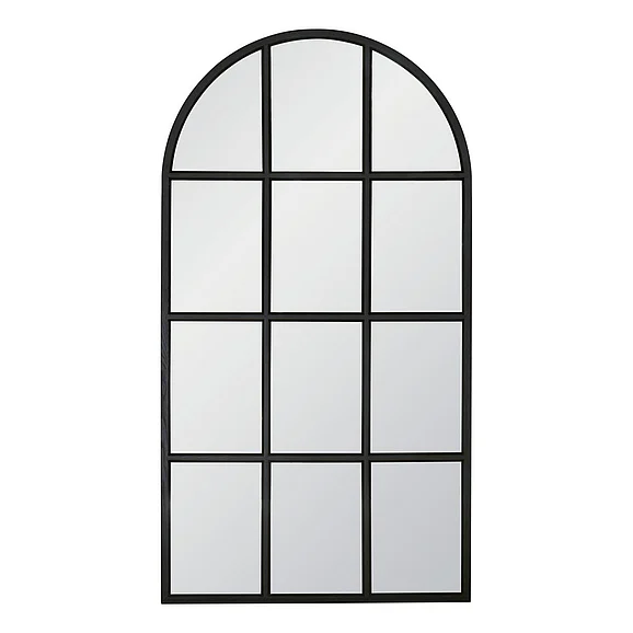Essentials For Living Grid Arched Mirror - Matte Black Oak 6691.MBO CLOSEOUT