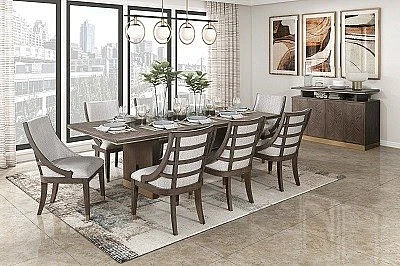 Homelegance Griffin 7pc Dining Table Set in Rustic Brown