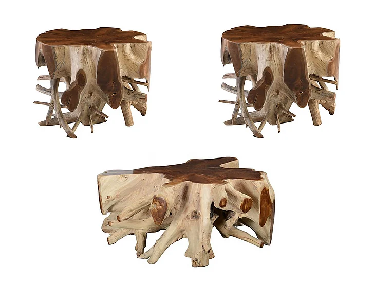 Classic Home Groot 3pc Occasional Set in Brown