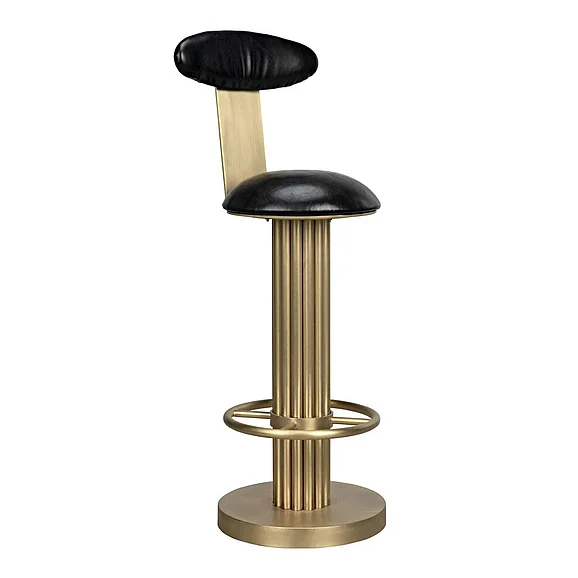 Noir Furniture Sedes Swivel Bar Stool in Antique Brass GSTOOL235MB-L