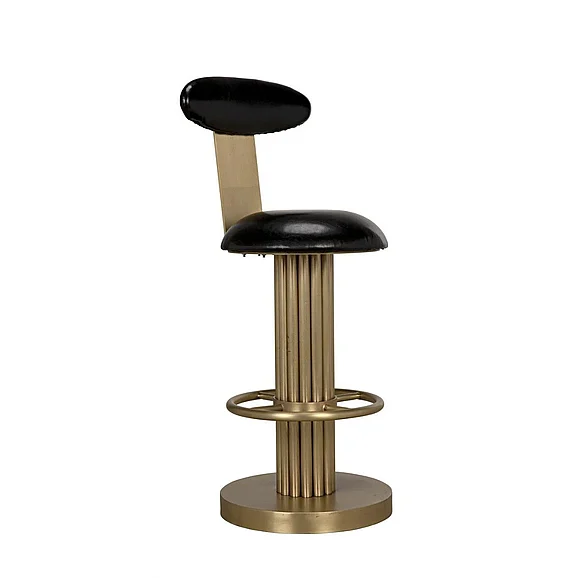 Noir Furniture Sedes Swivel Counter Stool in Antique Brass GSTOOL235MB-S