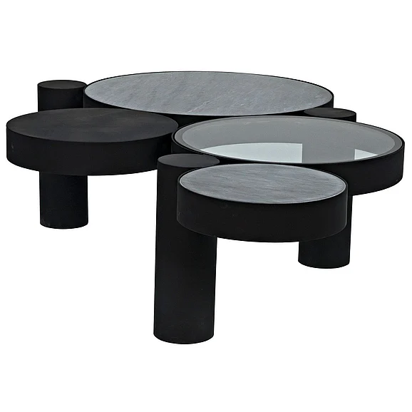 Noir Furniture Trypo Coffee Table in Black Steel GTAB1049MTB CLOSEOUT