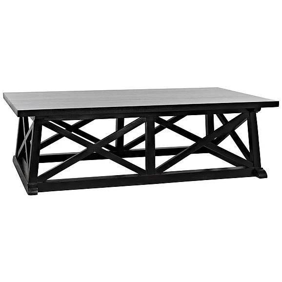 Noir Furniture Sutton Coffee Table in Hand Rubbed Black GTAB121HB CLOSEOUT