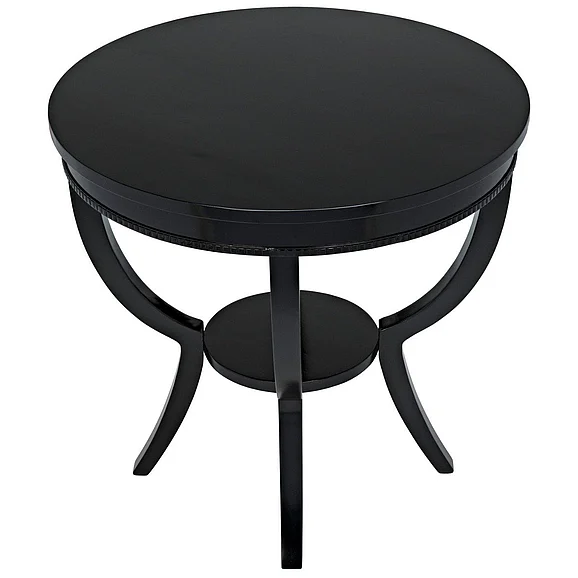 Noir Furniture Scheffield Round End Table in Black GTAB223