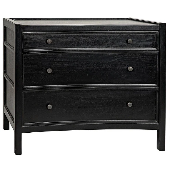 Noir Furniture Hampton Side Table in Hand Rubbed Black GTAB245HB