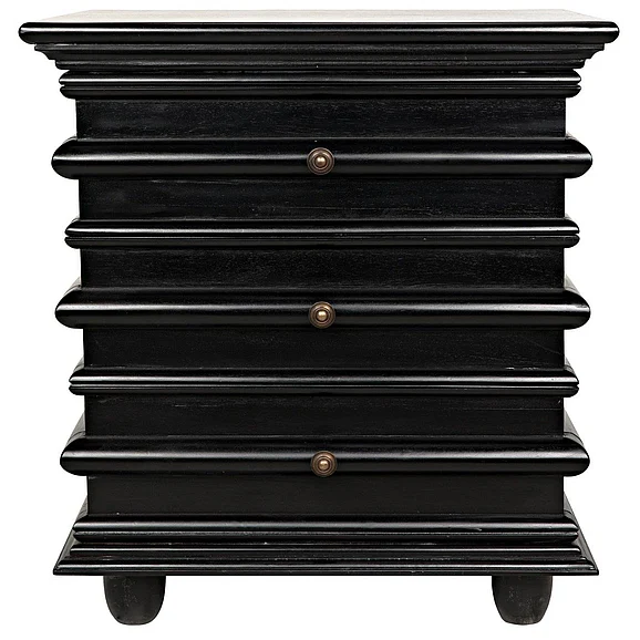Noir Furniture Ascona Side Table in Hand Rubbed Black GTAB277HB