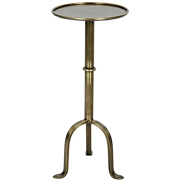Noir Furniture Tini Side Table, Metal in Antique Brass GTAB303MB