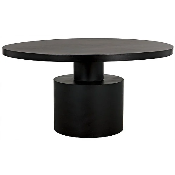 Noir Furniture Marlow Dining Table in Black Steel GTAB488MTB