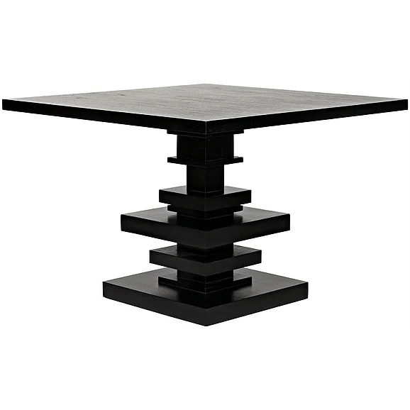 Noir Furniture Corum Square Table in Hand Rubbed Black GTAB543HB