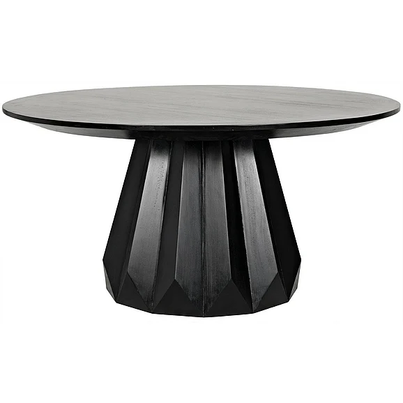 Noir Furniture Brosche Dining Table in Hand Rubbed Black GTAB550HB