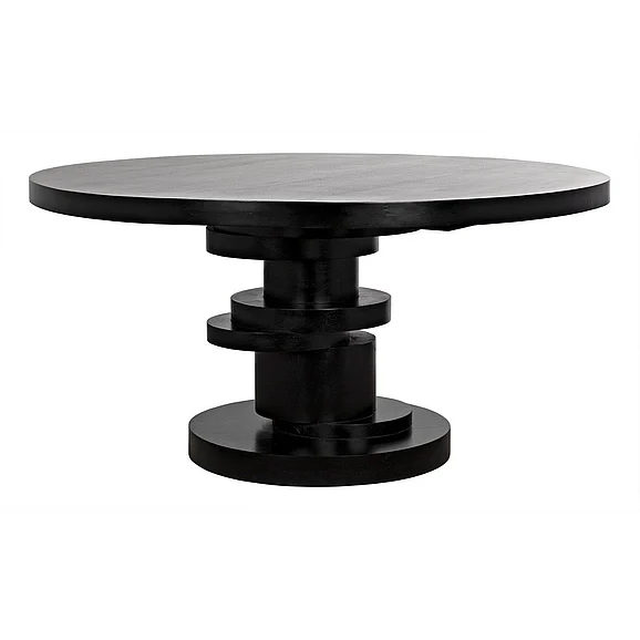 Noir Furniture Hugo Dining Table in Hand Rubbed Black GTAB558HB