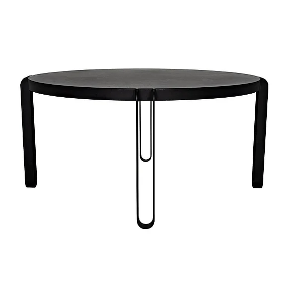 Noir Furniture Marcellus 63" Dining Table in Black Metal GTAB563MTB-L CLOSEOUT